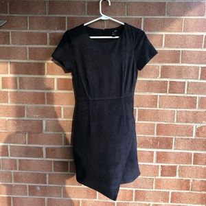 Dark navy light suede dress with romper shorts